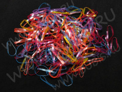 (РАСПРОДАЖА!!!) Набор для плетения браслетов 36 в пакете микс 20мм плоских перламутровых прозрачных резиночек (Loom Bands) (280 резинок)