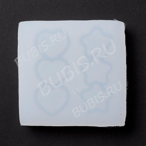 Молд 279 для эпоксидной смолы Шейкер/рамка Тройная звезда, Тройное сердце 76*77,5*15мм (силикон)