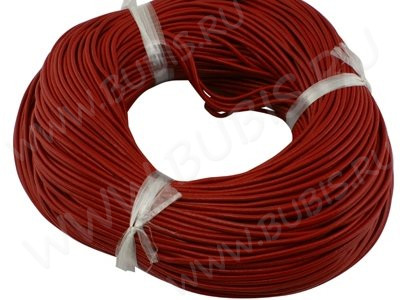 Шнур кожаный 03 воловья кожа 2мм круглый красный (1м)