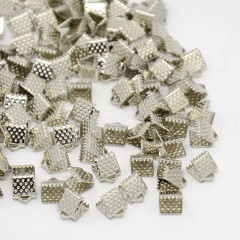 (СКИДКИ!!!) Зажимы №13 для лент 8*6*5,5мм цвет платины (Iron) (50шт.)