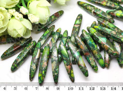 Бусина каменная Клык 11 20-25мм Варисцит зеленый (камни)