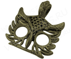 Подвеска Сова 04 голова 24,5*22,5*2,8мм античная бронза (литьё)