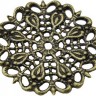 Декоративный элемент 050 Цветочек круг ажурный коннектор 25*25*0,9мм античная бронза (Brass) (имитация скани) Купить Декоративный элемент 050 Цветочек круг ажурный коннектор 25*25*0,9мм античная бронза (Brass) (имитация скани) с доставкой по России