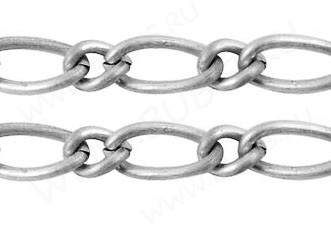 Цепочка I010 звенья 6*3,5мм и 3,3*2,5мм цвет платины (Iron) (50см)