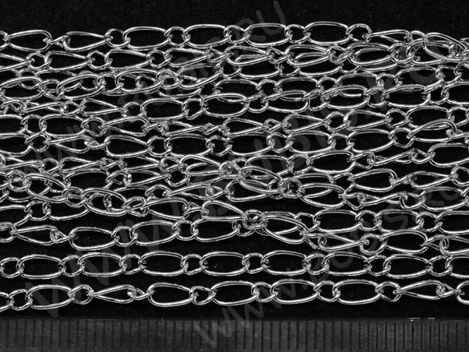 Цепочка I010 звенья 6*3,5мм и 3,3*2,5мм цвет платины (Iron) (50см)