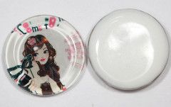 Кабошон стеклянный 15 Круг 22*22*6мм рисунок 07 (стекло)