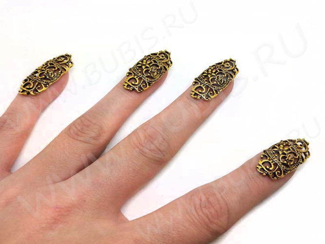 283 Коннектор ажурный 32*13,5*4мм античное золото (литьё)