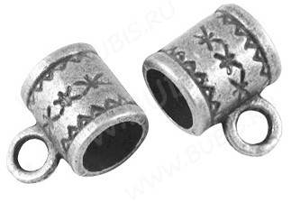 (СКИДКИ!!!) Бусина с петлёй 026 Бейл 10,5*8*6мм античное серебро (литьё) (10шт)