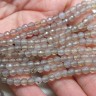 Купить (ОПТ) Бусина округлая ГРАНЁНАЯ 4мм Агат Серый натуральный (камни) (НИТЬ) с доставкой по России