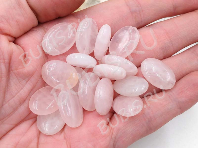 Бусина каменная Овал 24 18*13*5мм Розовый кварц бледный натуральный (камни)