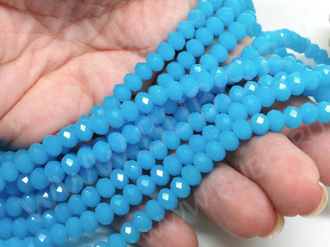 (ОПТ) Бусина Абакус гранёный 6*6*4,5мм Хрусталь голубой полупрозрачный (имитация Сваровски) (100шт.)