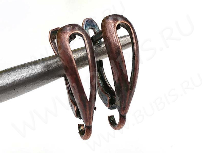 Швензы с английским замком №87 Капля маленькая 16*11*5мм античная медь (Brass) (1 пара)