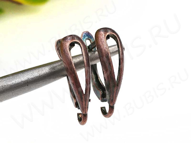 Швензы с английским замком №87 Капля маленькая 16*11*5мм античная медь (Brass) (1 пара)
