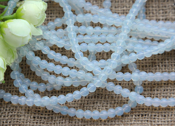 (СКИДКИ!!!) Бусина округлая 6мм Лунный камень синт. (Опалит) (камни) (10шт.)