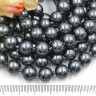 Купить (СКИДКИ!!!) Бусина округлая "жемчуг" 10мм т.серая (стекло) (10шт.) с доставкой по России