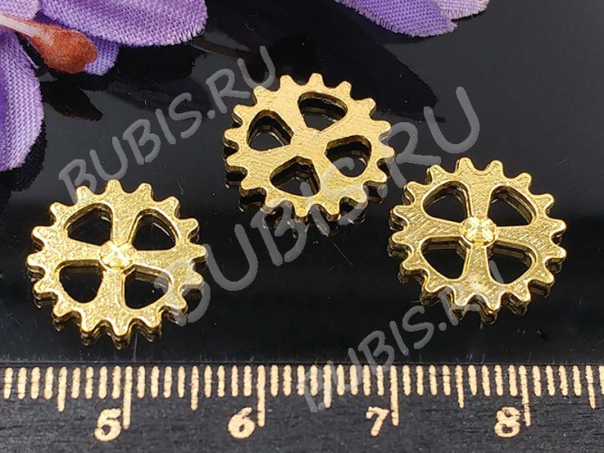 Шестерёнка 14 14*14*1,7мм золотистая (литьё) (Steampunk)