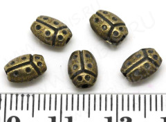 (СКИДКИ!!!) Бусина 180 Божья коровка 01 7,5*5*4мм античная бронза (литьё) (10шт.)