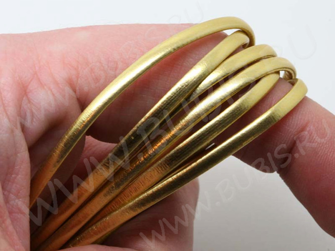 Шнур кожаный 25 мягкий кожзам полоска 1,6-2*1мм золотистый (1м)