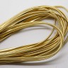 Купить Шнур кожаный 25 мягкий кожзам полоска 1,6-2*1мм золотистый (1м) с доставкой по России