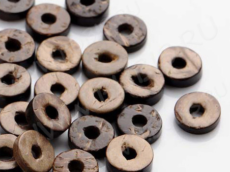 Бусина Шайбочка 03 рондель 12*12*4мм коричнево-бежевая (кокос) (20шт)