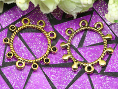 172 Коннектор рамка округлый 26*26*2мм античное золото (литьё)