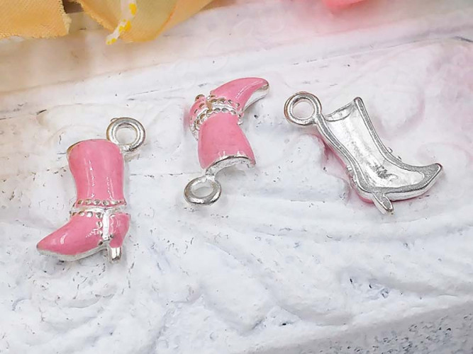 Подвеска Сапог 03 15*8*3мм розовый (цветные подвески)