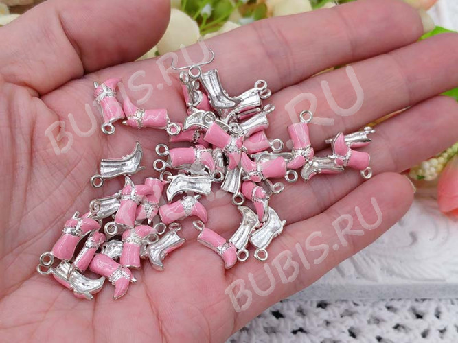 Подвеска Сапог 03 15*8*3мм розовый (цветные подвески)