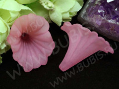 Бусина акрил Цветочек 61 воронка матовый 40*34*33мм розовый полупрозрачный (акрил)