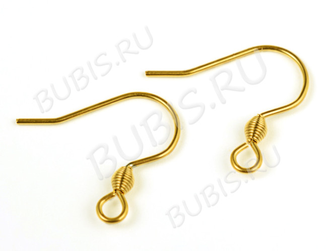 Швензы-крючки №095 18*16*0,7мм позолоченные Gold Plated 24K золотистые (Хирургическая Сталь) (1 пара)