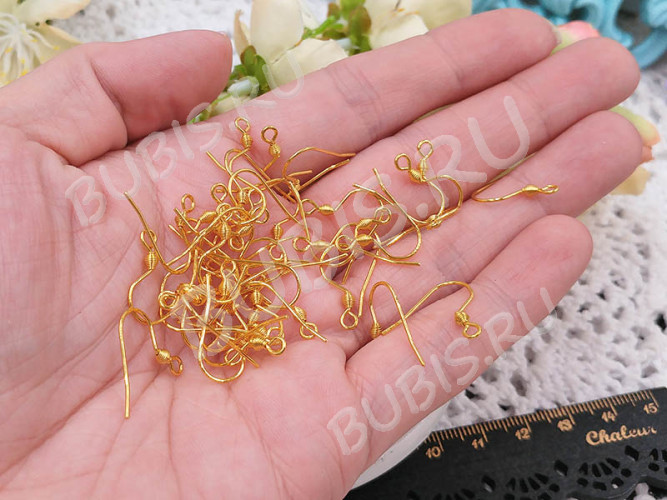 Швензы-крючки №095 18*16*0,7мм позолоченные Gold Plated 24K золотистые (Хирургическая Сталь) (1 пара)