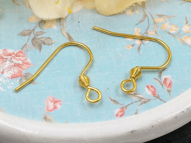 Швензы-крючки №095 18*16*0,7мм позолоченные Gold Plated 24K золотистые (Хирургическая Сталь) (1 пара)