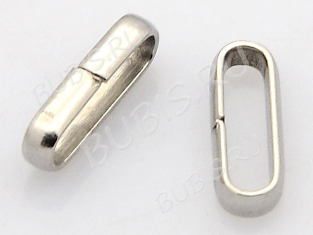 Колечки овальные 10*3,5*2мм цвет платины (Хирургическая сталь) (10шт)