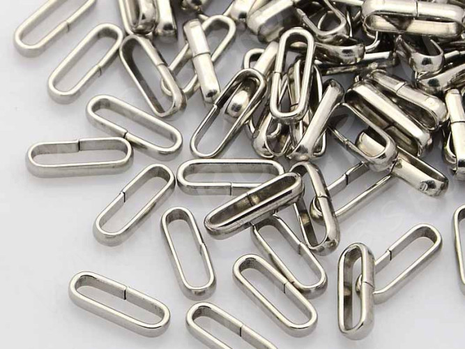 Колечки овальные 10*3,5*2мм цвет платины (Хирургическая сталь) (10шт)