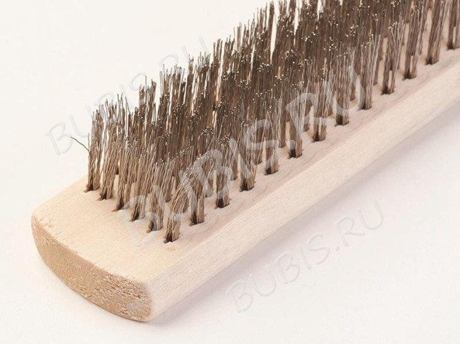 Щётка 01 Корщетка шесть рядов сталь с деревянной ручкой (инструменты для бижутерии)