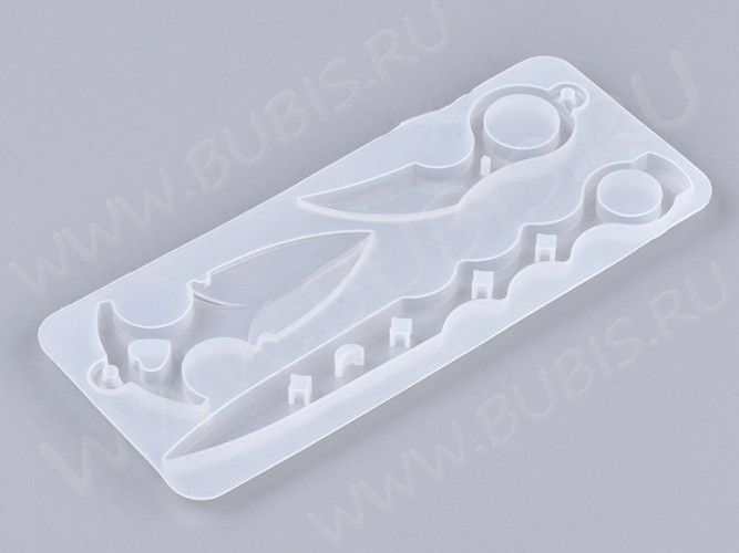 Молд 237 для эпоксидной смолы брелки для самообороны 3 ножа (силикон)