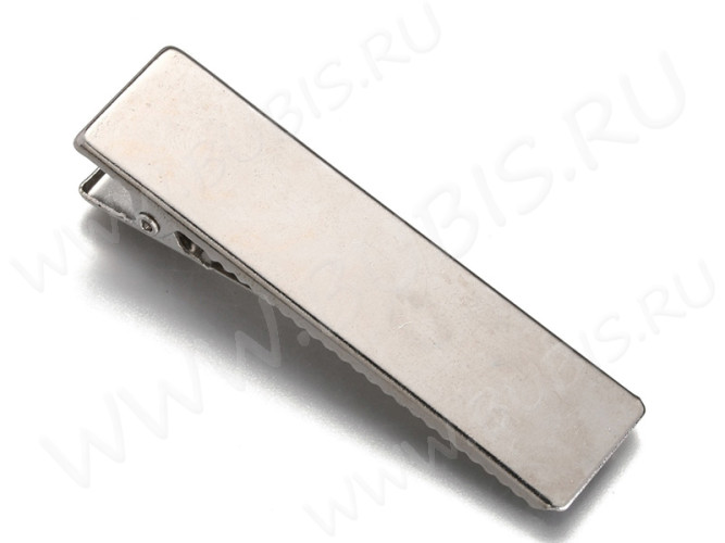 Основа (заготовка) для заколки №39 "крокодильчик" с зубчиками широкий 60*16мм цвет платины (Iron)