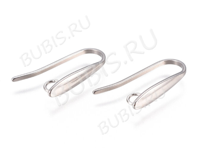 Швензы-крючки №105 вытянутая капля 20*10*3мм цвет платины (Хирургическая сталь) (1 пара)