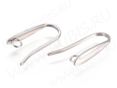 Швензы-крючки №105 вытянутая капля 20*10*3мм цвет платины (Хирургическая сталь) (1 пара)