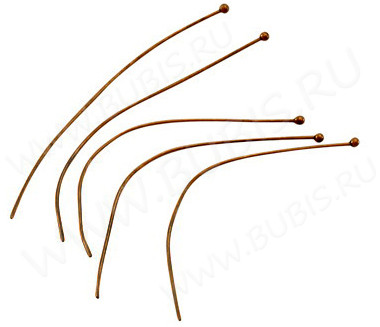 Штифт с ШАРИКОМ 60*0,5мм античная бронза (Brass) (10шт.)