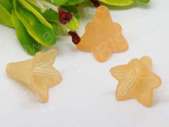 Бусина акрил Цветочек 66 воронка матовый 22,5*22*21мм бл.оранжевый полупрозрачный (акрил)