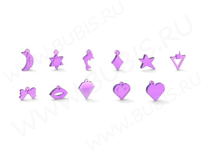 Молд 274 для эпоксидной смолы Треугольник, Кристалл, Сердце, Бантик, Губы, Звезда, Звезда Давида, Ромб, Дельфин, Луна (силикон)