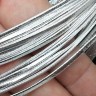 Купить Шнур кожаный 25 мягкий кожзам полоска 2,8*1,5мм серебристый (1м) с доставкой по России
