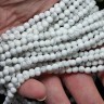 Купить Бусина округлая 4мм Кахолонг белый (камни) (НИТЬ) с доставкой по России