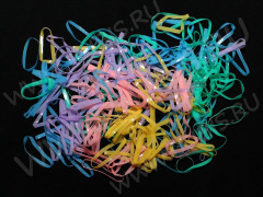 (РАСПРОДАЖА!!!) Набор для плетения браслетов 37 в пакете микс 20мм плоских перламутровых непрозрачных резиночек (Loom Bands) (280 резинок)