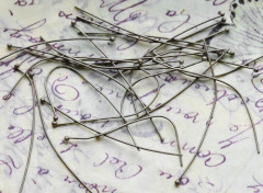 (СКИДКИ!!!) Штифт с ШАРИКОМ 45*0,5мм античная бронза (Brass) (50шт.)