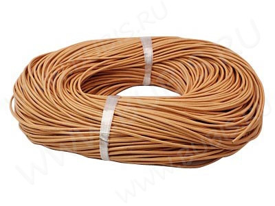 Шнур кожаный 03 воловья кожа 2мм круглый кремовый (1м)