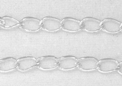 Цепочка I034 простая кручёная звено 5*3мм серебристая (Iron) (50см)