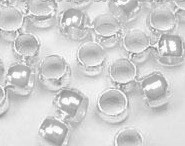 Зажимные бусины 02 округлые 2*2*1,2мм серебристые (Brass) (2г. ок.150шт.)
