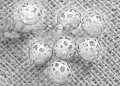 Бусина ажурная 15 Шарик 15,5мм серебристый (Iron)