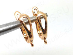 Швензы с английским замком №12 Капля 19*12*5мм св.розовое золото (Brass) (1 пара)
